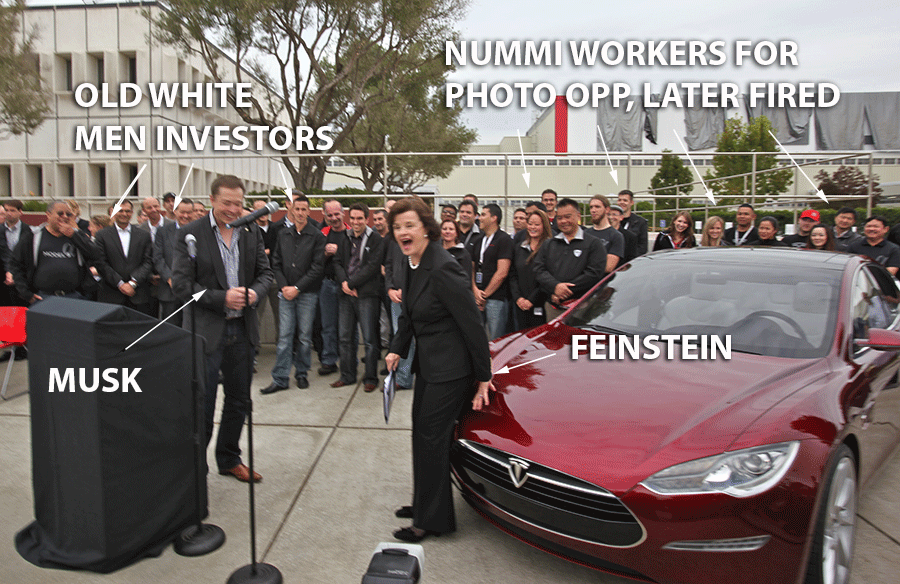 CROOKS: FEINSTEIN-POOPS-ON-TESLA Elon Musk Corruption And Crappy Engineering Make Tesla Cars So Unsafe 
Keywords: Rare Earth Mines Of Afghanistan, New America Foundation Corruption, Obama, Obama Campaign Finance, Obama FEC violations, Palo Alto Mafia, Paypal Mafia, Pelosi Corruption, Political bribes, Political Insider,  Eric Schmidts Sex Penthouse, SEC Investigation