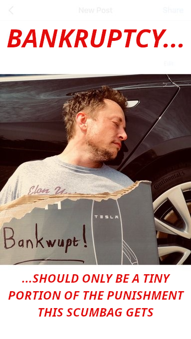 ELON-MUSK-NEEDS-TO-GO-BANKRUPT-Elon-Musk-Corruption-And-Crappy-Engineering-Make-Tesla-Cars-So-Unsafe-MUSK
Keywords: Rare Earth Mines Of Afghanistan, New America Foundation Corruption, Obama, Obama Campaign Finance, Obama FEC violations, Palo Alto Mafia, Paypal Mafia, Pelosi Corruption, Political bribes, Political Insider,  Eric Schmidts Sex Penthouse, SEC Investigation