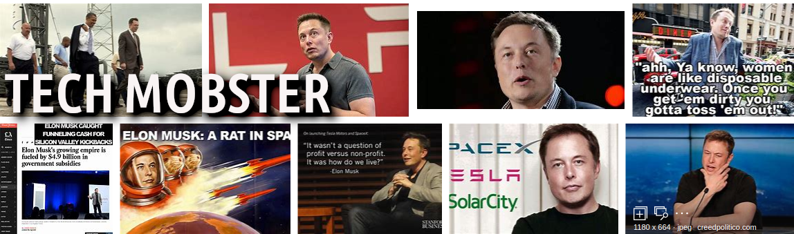 ELON MUSK IS A CROOKvvv Elon Musk Corruption And Crappy Engineering Make Tesla Cars So Unsafe 
Keywords: Rare Earth Mines Of Afghanistan, New America Foundation Corruption, Obama, Obama Campaign Finance, Obama FEC violations, Palo Alto Mafia, Paypal Mafia, Pelosi Corruption, Political bribes, Political Insider,  Eric Schmidts Sex Penthouse, SEC Investigation