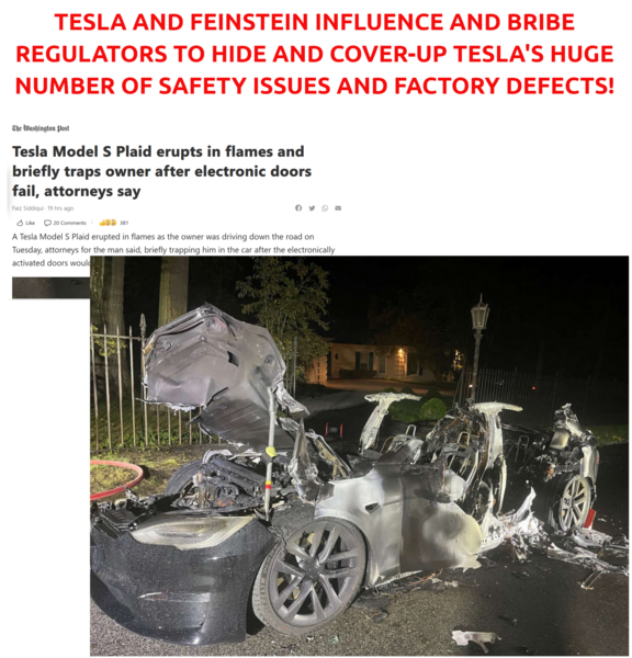 tesla-kills-owners-all-the-time.resized-1
Keywords: Rare Earth Mines Of Afghanistan, New America Foundation Corruption, Obama, Obama Campaign Finance, Obama FEC violations, Palo Alto Mafia, Paypal Mafia, Pelosi Corruption, Political bribes, Political Insider,  Eric Schmidts Sex Penthouse, SEC Investigation