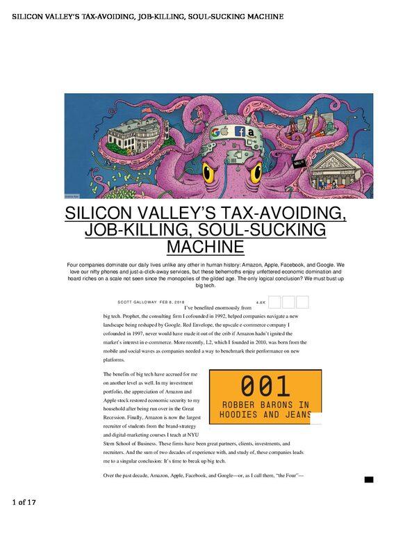 SILICON-VALLEY___S-TAX-AVOIDING-JOB-KILLING-SOUL-SUCKING-MACHINE-pdf
Keywords: Rare Earth Mines Of Afghanistan, New America Foundation Corruption, Obama, Obama Campaign Finance, Obama FEC violations, Palo Alto Mafia, Paypal Mafia, Pelosi Corruption, Political bribes, Political Insider,  Eric Schmidts Sex Penthouse, SEC Investigation